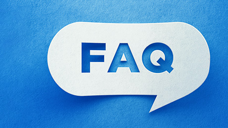 Sprechblase mit FAQ